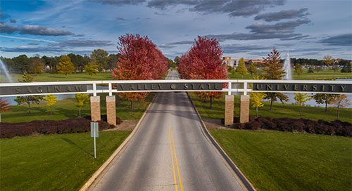 Entrance of SVSU During Fall